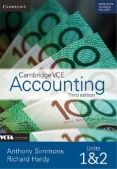 CAMBRIDGE VCE ACCOUNTING UNITS 1&2 TEXTBOOK + WORKBOOK + EBOOK 3E BUNDLE