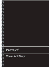 A4 PROTEXT VISUAL ART DIARY 60 SHEET BLACK PP SILVER WIRE BINDING