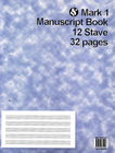 MUSIC MANUSCRIPT BOOK 12 STAVE 32 PAGE