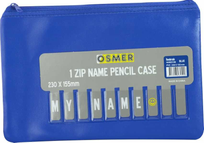 PENCIL CASE 1 ZIP 23 X 15.5CM WITH ALPHABET NAME CARD