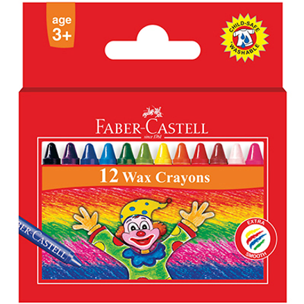 12 FABER CASTELL WAX CRAYONS ASSORTED