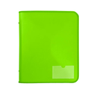 2D RING A4 25MM FOLDER ZIPPER BINDER STURDY WITH NAME CARD (LIME)