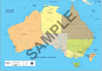 MAP, AUSTRALIA, POLITICAL, POLY, 2A0, 119X168CM
