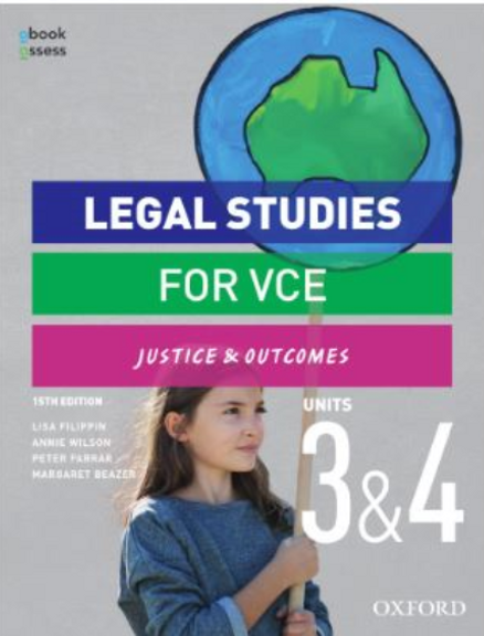 Buy Book Legal Studies For Vce Units 3 4 Justice Outcomes Student Obook Assess 15e Lilydale Books