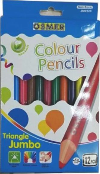 JUMBO TRIANGULAR JUNIOR COLOURED PENCILS PACK 12