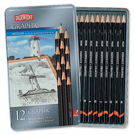 Buy Stationary - 12 GRAPHIC DERWENT PENCILS 6B-4H (MEDIUM) | Lilydale Books