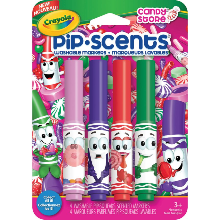 CRAYOLA WASHABLE PIP SCENTS BOX 4 CANDY STORE