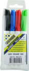 FINE WHITEBOARD MARKER WALLET BULLET TIP 4 COLOUR