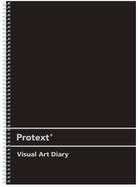 A4 PROTEXT VISUAL ART DIARY 60 SHEET BLACK PP SILVER WIRE BINDING