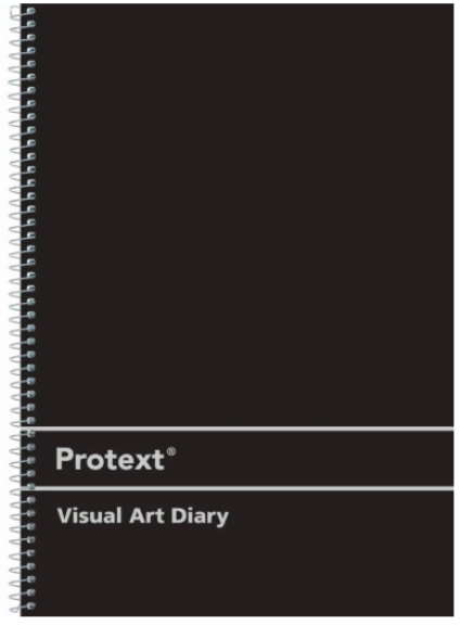 A4 PROTEXT VISUAL ART DIARY 60 SHEET BLACK PP SILVER WIRE BINDING