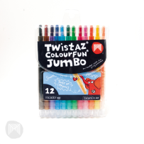 TWISTAZ RETRACTABLE JUMBO WAX CRAYONS 12'S