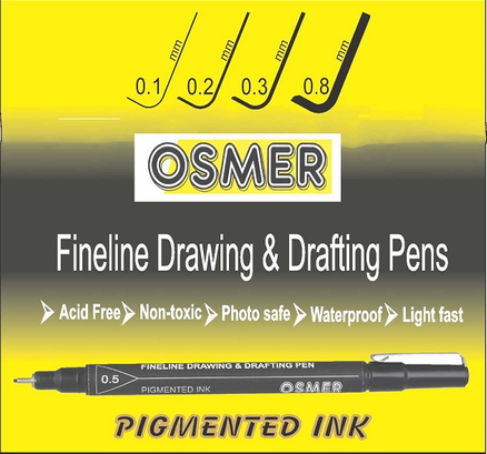 FINELINE DRAWING & DRAFTING PEN BLACK 0.1MM