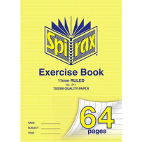 64 PAGE EXERCISE BOOK 11MM RULED
