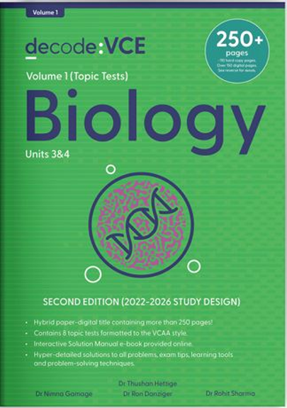 Buy Book - DECODE VCE BIOLOGY UNITS 3&4 2022 - 2026: VOLUME 1 (TOPIC ...