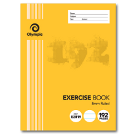 192 PAGE EXERCISE BOOK 225 X 175MM 8MM RULED