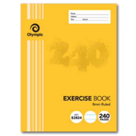 240 PAGE EXERCISE BOOK 225 x 175MM 8MM RULED