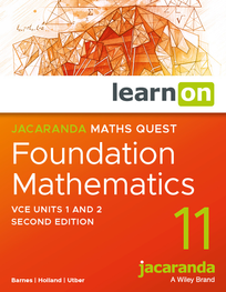 JACARANDA MATHS QUEST 11 FOUNDATION MATHEMATICS VCE UNITS 1&2 LEARNON EBOOK 2E (eBook only)