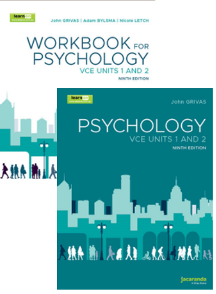 JACARANDA PSYCHOLOGY VCE UNITS 1&2 LEARNON + PRINT 9E + WORKBOOK VALUE PACK