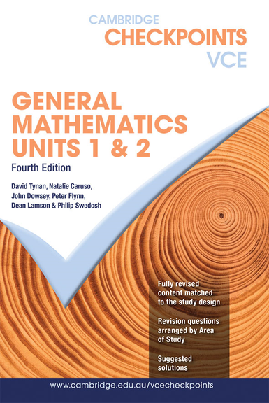 CAMBRIDGE CHECKPOINTS VCE GENERAL MATHS UNITS 1&2 + QUIZ ME MORE 4E