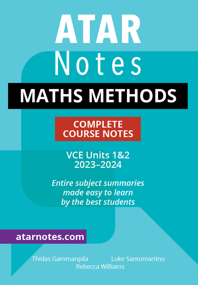 ATAR NOTES VCE MATHS METHODS UNITS 1&2 NOTES (2023-2024)