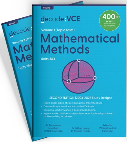 DECODE VCE MATHEMATICAL METHODS UNITS 3&4 2E (2023-2027) - TOPIC TESTS & TRIAL EXAMS BUNDLE