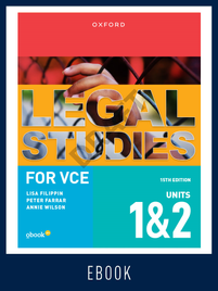 OXFORD LEGAL STUDIES FOR VCE UNITS 1&2 ACCESS & JUSTICE STUDENT OBOOK + ASSESS 15E (eBook only)