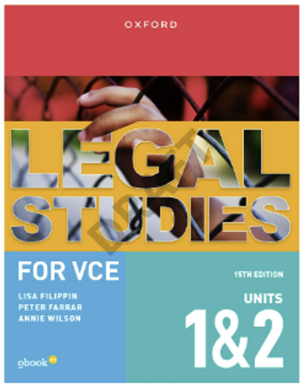 OXFORD LEGAL STUDIES FOR VCE UNITS 1&2 ACCESS & JUSTICE STUDENT BOOK + OBOOK ASSESS 15E
