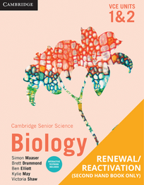 CAMBRIDGE SENIOR SCIENCE: BIOLOGY VCE UNITS 1&2 EBOOK REACTIVATION CODE (eBook Only)