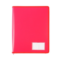 2D RING A4 25MM FOLDER ZIPPER BINDER STURDY WITH NAME CARD (WATERMELON)