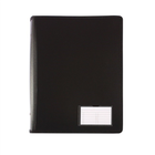 2D RING A4 25MM FOLDER ZIPPER BINDER STURDY WITH NAME CARD (BLACK)