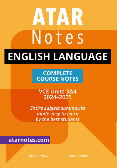 Buy Book - ATAR NOTES VCE: ENGLISH LANGUAGE UNITS 3&4 NOTES (2024 ...