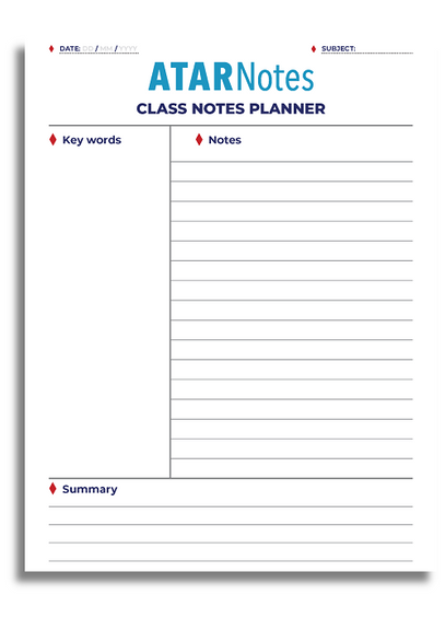 ATAR NOTES CLASS NOTES PLANNER