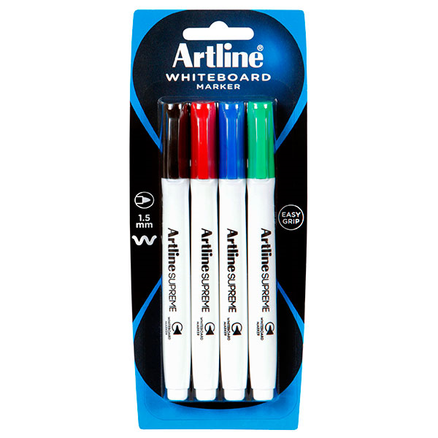 WHITEBOARD MARKERS ARTLINE SUPREME ASSORTED PACK OF 4