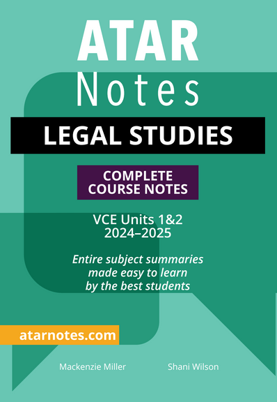 ATAR NOTES VCE: LEGAL STUDIES UNITS 1&2 NOTES (2024 - 2025)