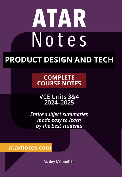 ATAR NOTES VCE PRODUCT DESIGN AND TECH UNITS 3&4 NOTES (2024 - 2025)