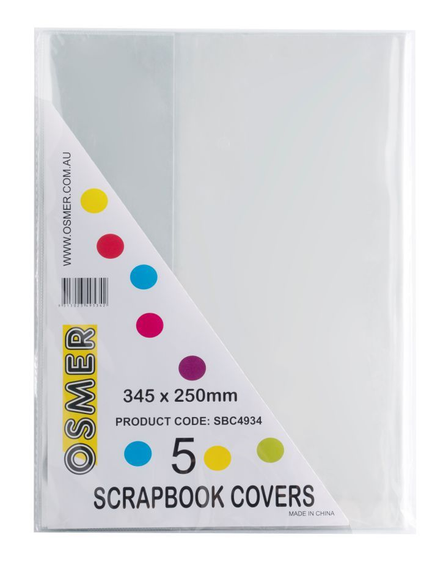 WRITING & SCRAPBOOK BOOK COVERS (9.4" X 13.2" - PACK OF 5)