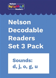NELSON DECODABLE READERS SET 3 PACK X 20 (SOUNDS: D, J, O, G, U.)