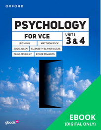 OXFORD PSYCHOLOGY FOR VCE UNITS 3&4 STUDENT OBOOK PRO (eBook Only)