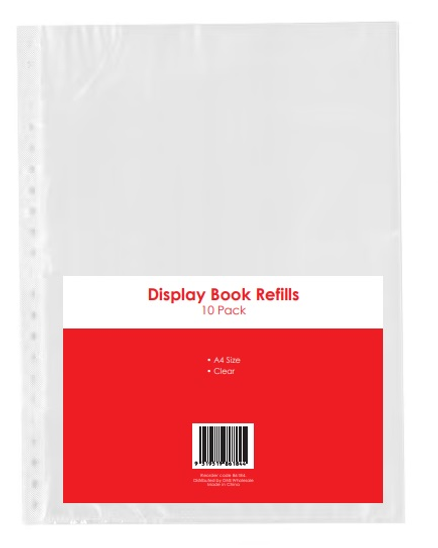 A4 DISPLAY BOOK REFILLS PACK OF 10