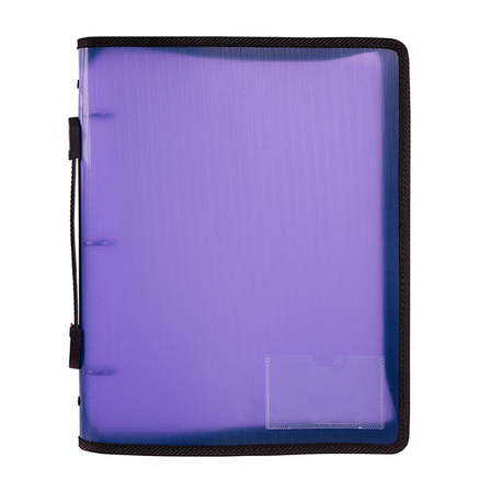 3 'O' RING BINDER A4 25MM WITH ZIPPER WITH HANDLE (PURPLE)