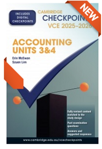 CAMBRIDGE CHECKPOINTS VCE ACCOUNTING UNITS 3&4 2025-2026 + QUIZ ME MORE