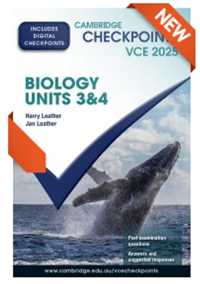 CAMBRIDGE CHECKPOINTS VCE BIOLOGY UNITS 3&4 2025 + QUIZ ME MORE