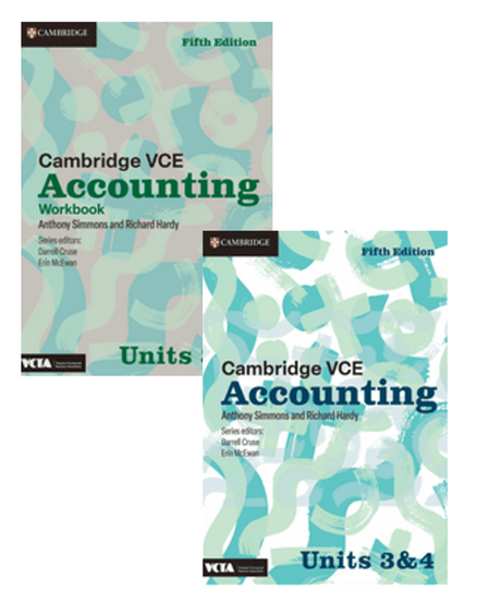 CAMBRIDGE VCE ACCOUNTING UNITS 3&4 TEXTBOOK + WORKBOOK + EBOOK BUNDLE 5E