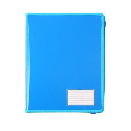 2D RING A4 25MM FOLDER ZIPPER BINDER STURDY WITH NAME CARD (BLUEBERRY)