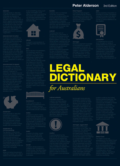 LEGAL DICTIONARY FOR AUSTRALIANS