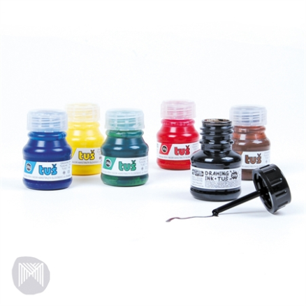 Buy Stationary - DRAWING INK POTS ASSORTED COLOURS 6'S | Lilydale Books