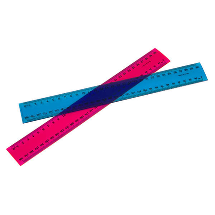 RULER PLASTIC 40 CM CLEAR